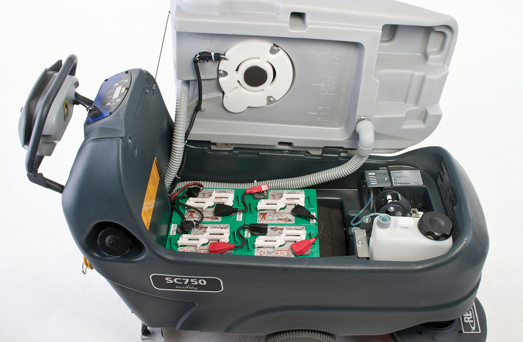 Advance SC750, Floor Sweeper Scrubber, 28", 21 Gallon, Battery, Self Propel, Cylindrical, 3 Year Warranty