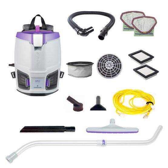 Proteam GoFit 3, Backpack Vacuum, 3QT, 11.4lbs, Electric, With Tools, HEPA, 3 Year Warranty
