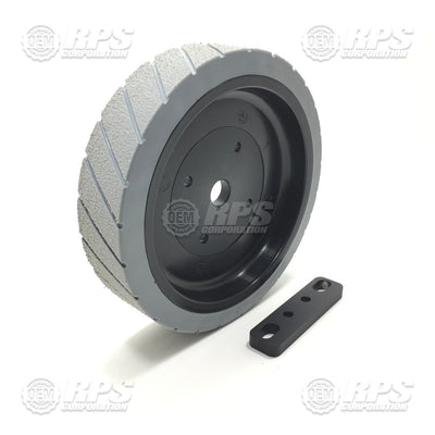 FactoryCat/Tomcat 170-6199, Tire, Grey, Poly, 8" OD x 2" W W/Treads and Shim For Transaxle