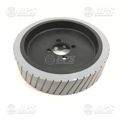 FactoryCat/Tomcat 175-6196D, Wheel Assembly,Grey,Poly,10" Plastic Hub, Grooved,w/Bushings