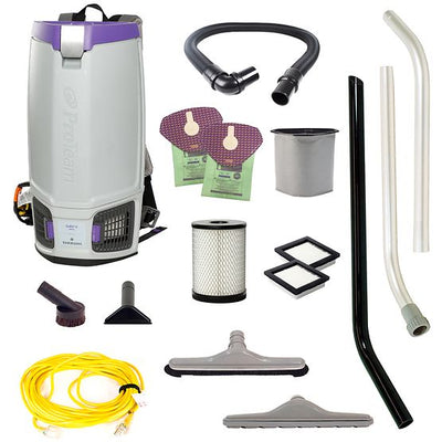 Proteam GoFit 6 HEPA, Backpack Vacuum, 10 QT, 13.3lbs, Mold and Remediation Kit, 3 Year Warranty, 107766