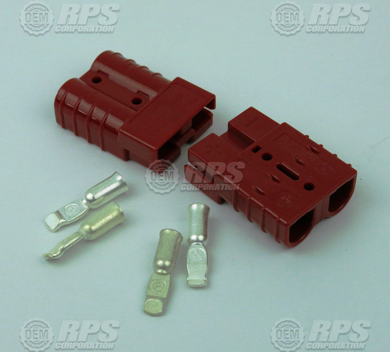 FactoryCat/Tomcat 4-257, Connector,Anderson,Red,50 (24V) Housing  Set of 2  w/Contacts