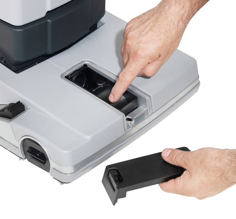 Advance SC100, Floor Sweeper-Scrubber, 12", .8 Gallon, Electric, Forward and Reverse, Cylindrical, 3 Year Warranty