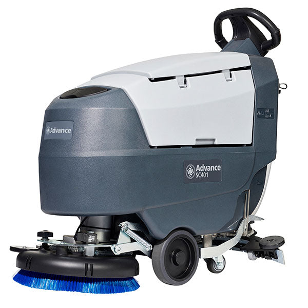 Advance SC401 17B and 17BD, Walk Behind Floor Scrubber, 17", 8 Gallon, Battery, Pad Assist or Self Propel, Disk, 3 Year Warranty