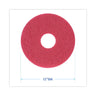 Buffing Floor Pads, 12" Diameter, Red, 5/carton image 3