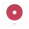 Buffing Floor Pads, 13" Diameter, Red, 5/carton image 6