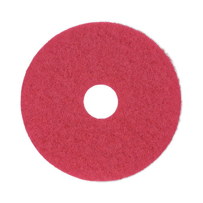 Buffing Floor Pads, 14" Diameter, Red, 5/carton