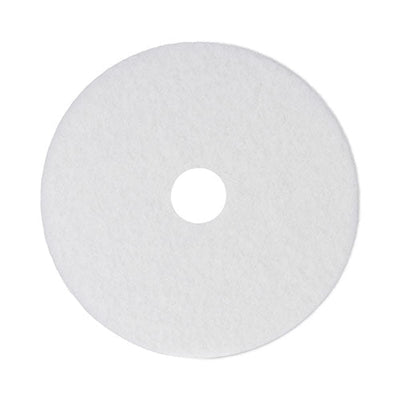 Polishing Floor Pads, 14" Diameter, White, 5/carton