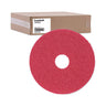 Buffing Floor Pads, 15" Diameter, Red, 5/carton image 3