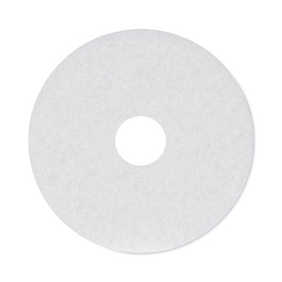 Polishing Floor Pads, 15" Diameter, White, 5/carton