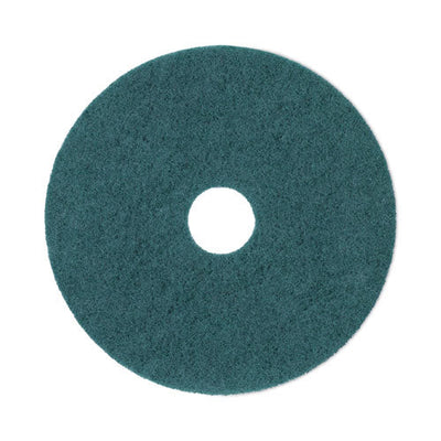 Heavy-duty Scrubbing Floor Pads, 17" Diameter, Green, 5/carton