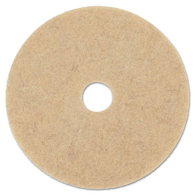 Natural Hog Hair Burnishing Floor Pads, 17" Diameter, Tan, 5/carton