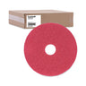 Buffing Floor Pads, 17" Diameter, Red, 5/carton image 4