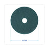 Heavy-duty Scrubbing Floor Pads, 18" Diameter, Green, 5/carton image 2