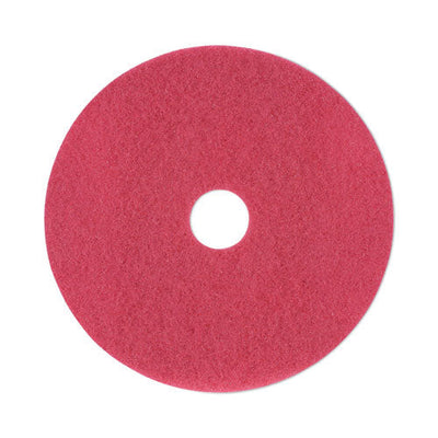 Buffing Floor Pads, 19" Diameter, Red, 5/carton