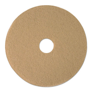 Burnishing Floor Pads, 19" Diameter, Tan, 5/carton