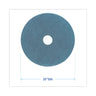 Burnishing Floor Pads, 20" Diameter, Aqua, 5/carton image 4