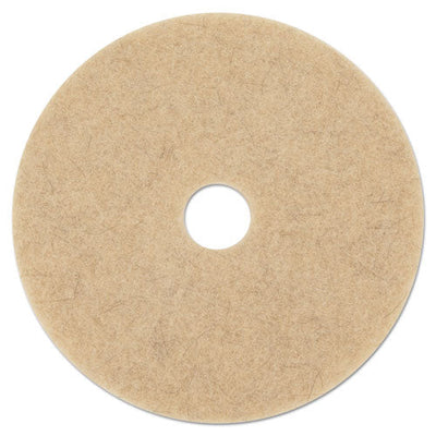 Natural Hog Hair Burnishing Floor Pads, 21" Diameter, Tan, 5/carton