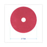 Buffing Floor Pads, 21" Diameter, Red, 5/carton image 3