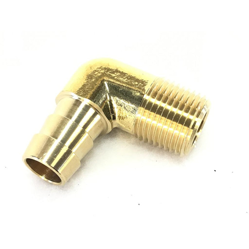 F69947 | Onyx 90 Deg Elbow - 3/8 Mnpt X 1/2 Barb Brass