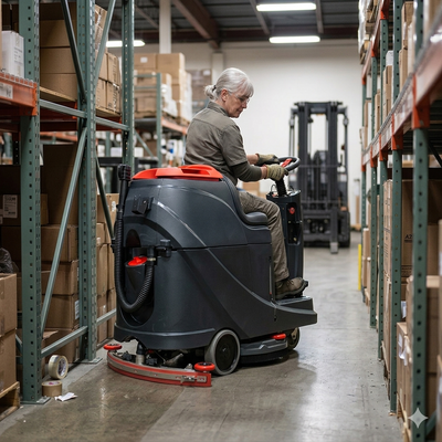 Rider Floor Scrubber, 20", 22 Gallon, Battery,  Disk, 3/3/1/1 Warranty