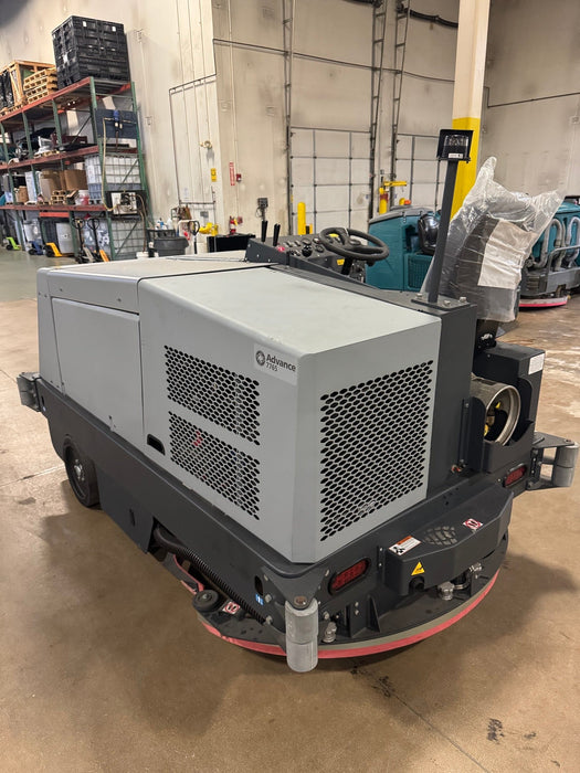 Advance 7765, Rider Floor Sweeper-Scrubber, 40", 100 Gallon, Propane, Cylindrical, 6/1/1 Warranty