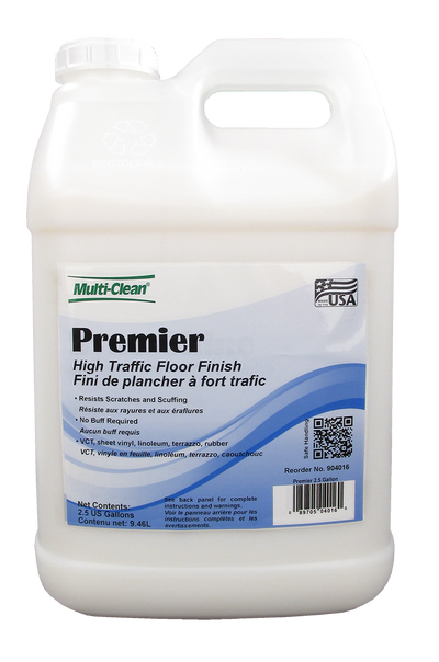904015, Multi-Clean Premier, Low Maintenance Floor Finish, 20% Solids, 12 X 2.5 Gallons