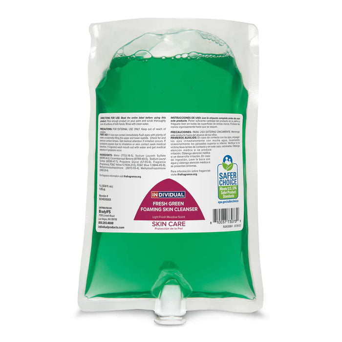 Hand Soap | Green Foaming | Case of 6 X 1000 ML | Includes Black Dispenser