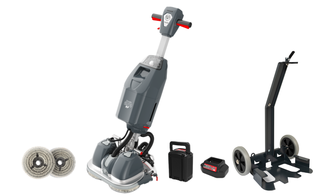 NaceCare NUC 244NX, Floor Scrubber, 18", 1 Gallon, Lithium, Disk, Up to 2500 Charge Cycles