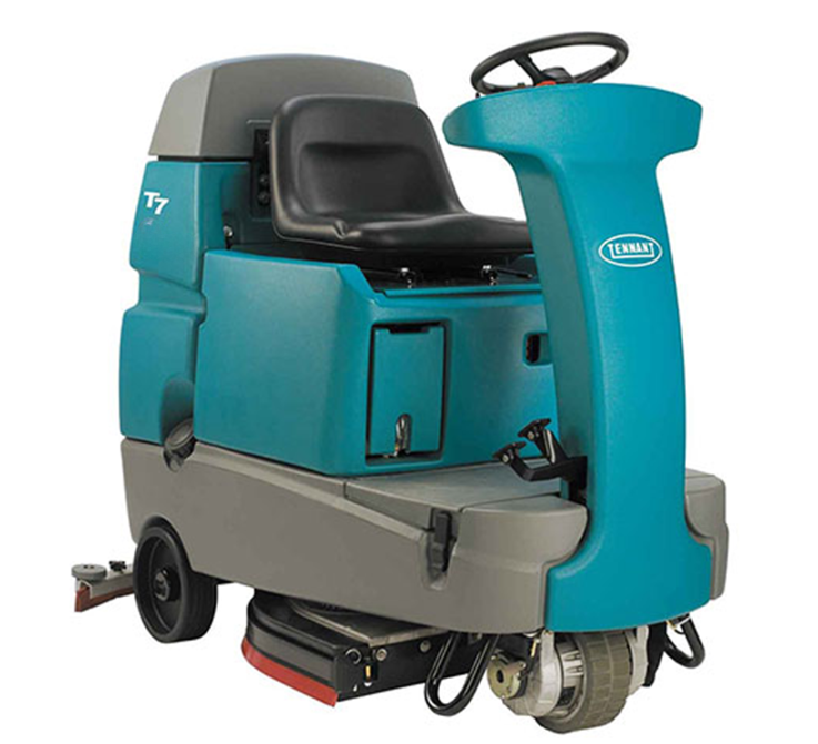 Refurbished Tennant T7 | Ride-On Cylindrical Floor Sweeper-Scrubber | Battery | 2017 | Low Hour