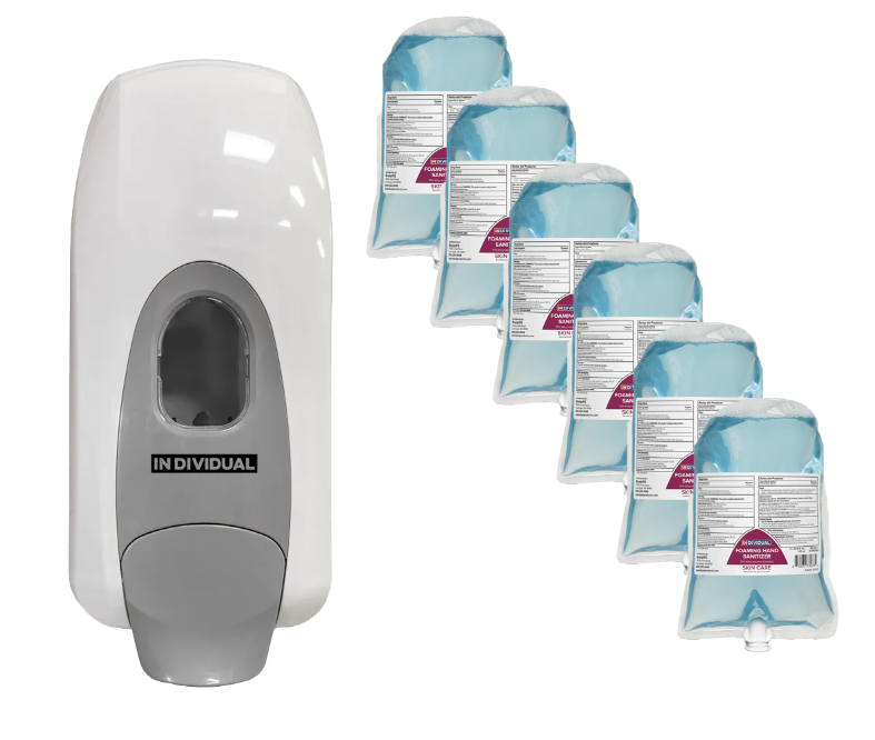 Hand Sanitizer | Alcohol Foaming | Case of 6 X 1000 ML | Includes White Dispenser