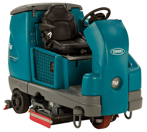 Refurbished Tennant T16, Rider Floor Sweeper-Scrubber, 36", 50 Gallon, Battery, Cylindrical, 9/1/1 Warranty