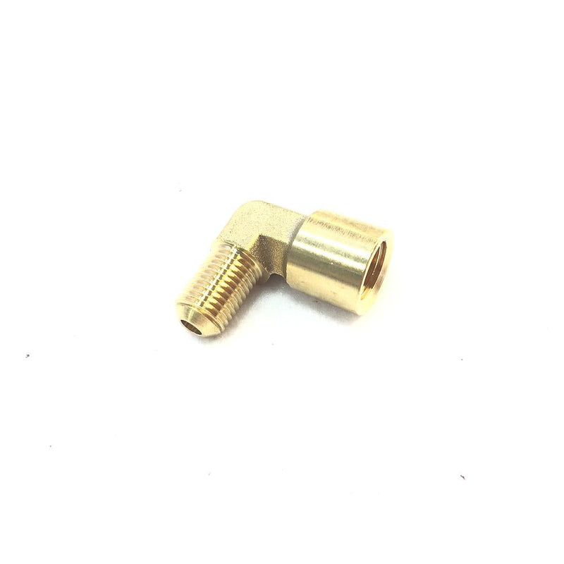 W10903 | Onyx 90 Deg Elbow - 1/4 Male 45 Flare X 1/4 Fnpt, Brass