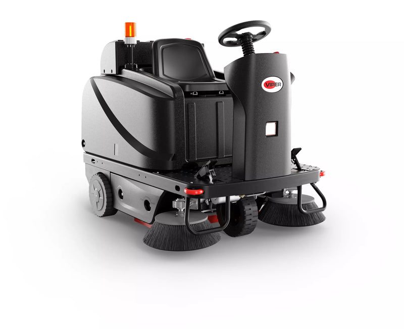 Viper ROS1300, Floor Sweeper, 53", 34 Gallon Hopper, Battery, Ride On, Disk, Dual Side Brushes, 3 Year Warranty