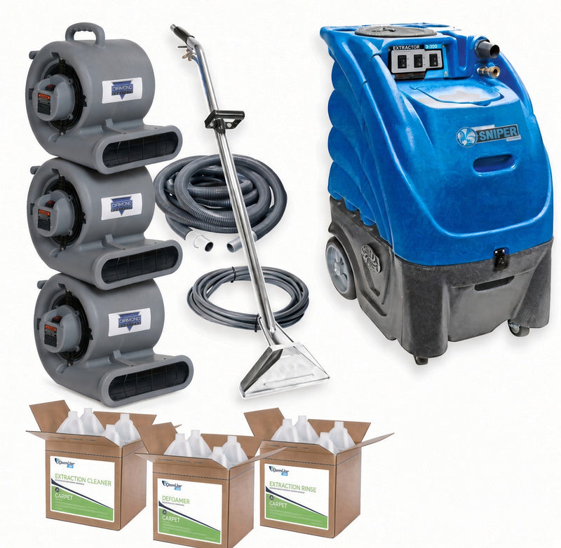 Sandia Sniper, Contractor Special Package, Carpet Extractor Cold Water, Air Movers