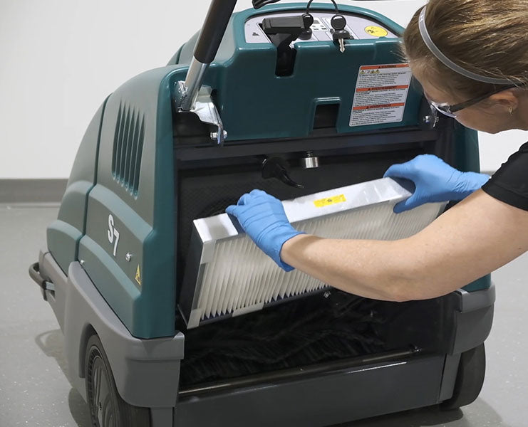 Tennant S7, Floor Sweeper, 28", 12 Gallon Hopper, Battery, Self Propel, 1 Year Warranty, 1251272