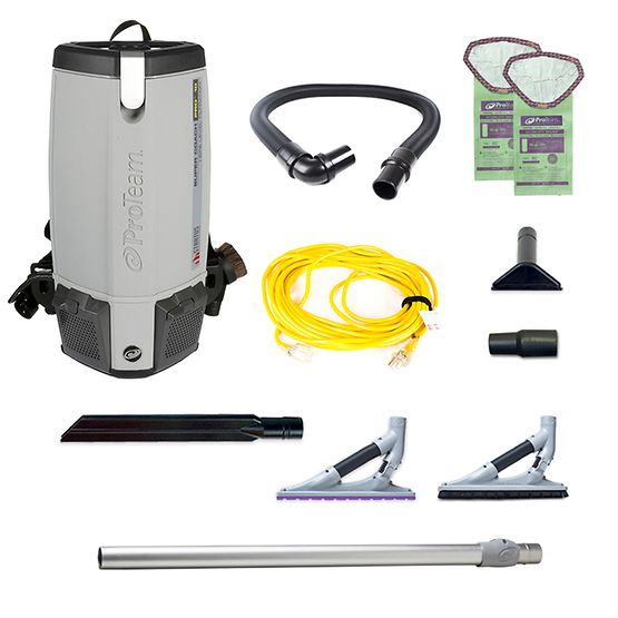 Proteam Stratus Super Coach Pro 10, Backpack Vacuum, 10QT, 12.9lbs, Electric, With Tools, HEPA, 3 Year Warranty, 107649