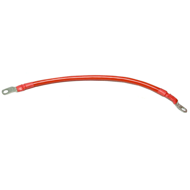 Red 13" Long, 2 Gauge Battery Cable With Eyelet Connectors