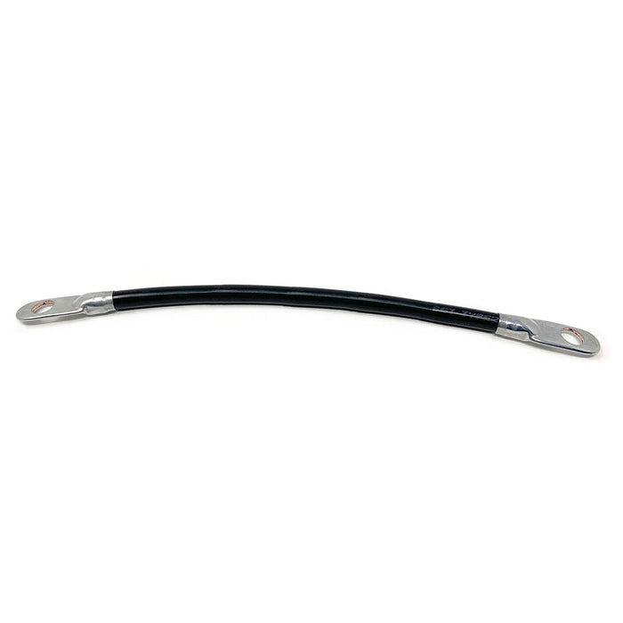 Black 10" Long, 4 Gauge Battery Cable With Eyelet Connectors