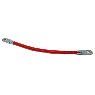 Red 10" Long, 4 Gauge Battery Cable With Eyelet Connectors