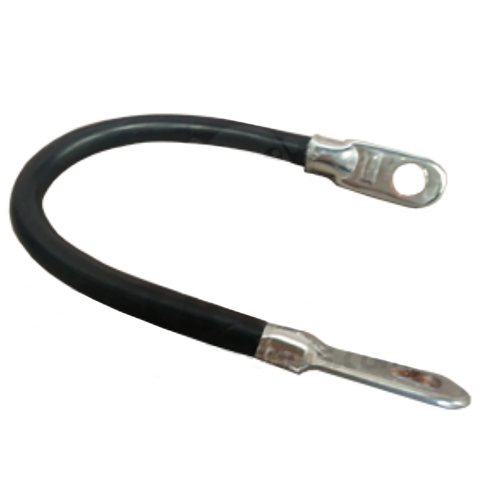 Black 14" Long, 4 Gauge Battery Cable With Eyelet Connectors