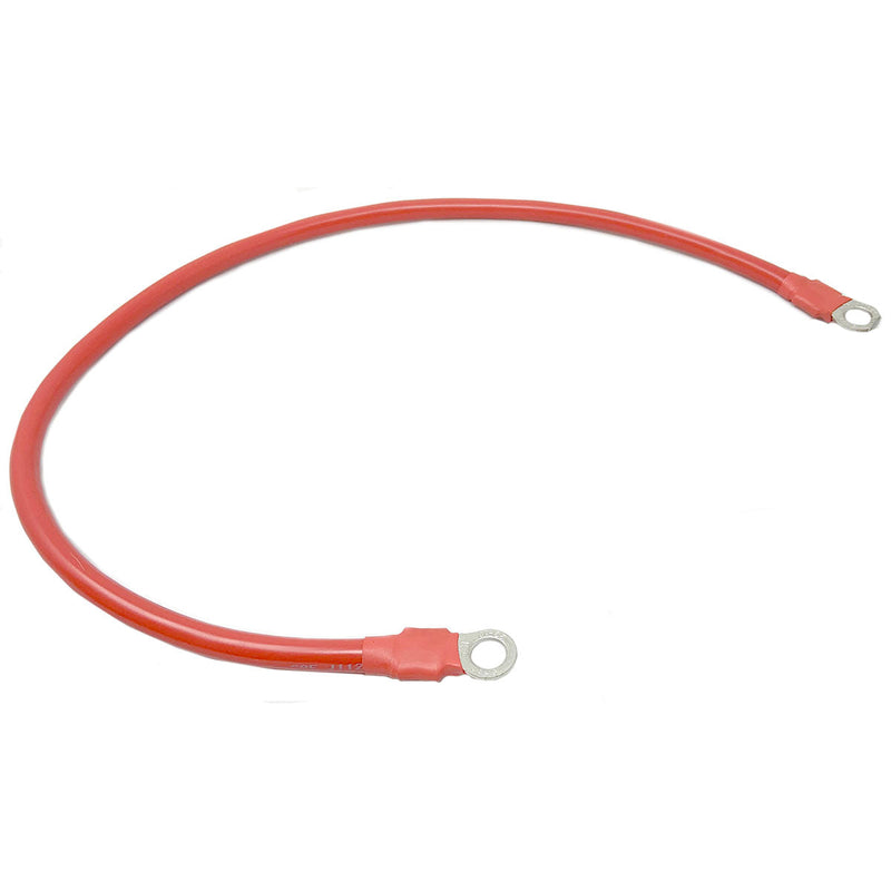 Red 24" Long, 4 Gauge Battery Cable With Eyelets And Terminals