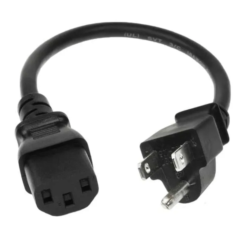 Power Cord, Nema 5-15P To C13, 14/3 Awg, 15Ft Long, Black