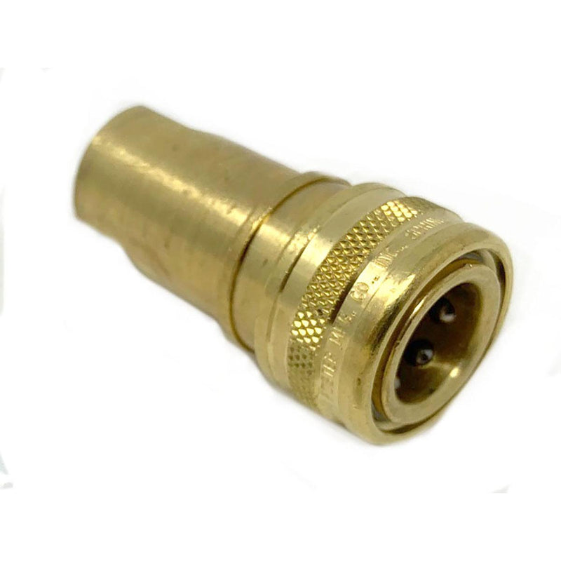 Quick Disconnect Female Socket W/Brass Tip, .25In Threads Shut-Off Type