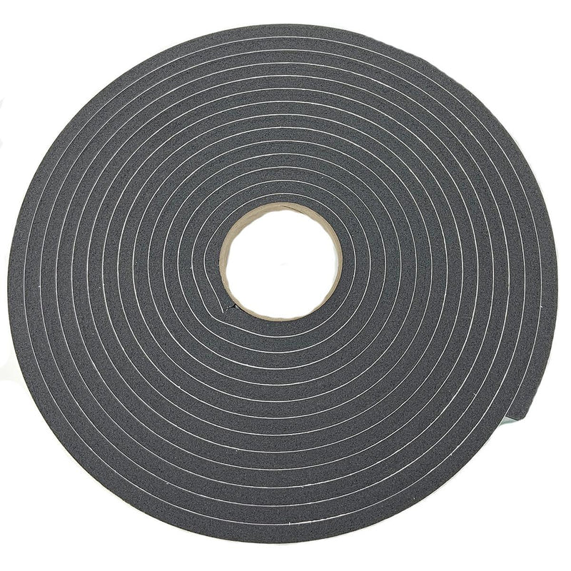 Gasket Bulk .375In X .5In X 30Ft Black Pvc Foam With Adhesive