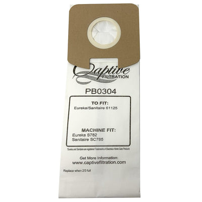 Captive Filtration Vacuum Bags Fits Eureka S782, Sanitaire Sc785 Type Sl (3 Pack)