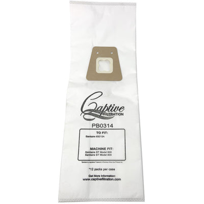 Captive Filtration Vacuum Bags Fits Sanitaire 63213A, St Model 600, St Model 800 (3 Pack)