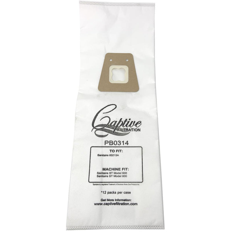 Captive Filtration Vacuum Bags Fits Sanitaire 63213A, St Model 600, St Model 800 (3 Pack)