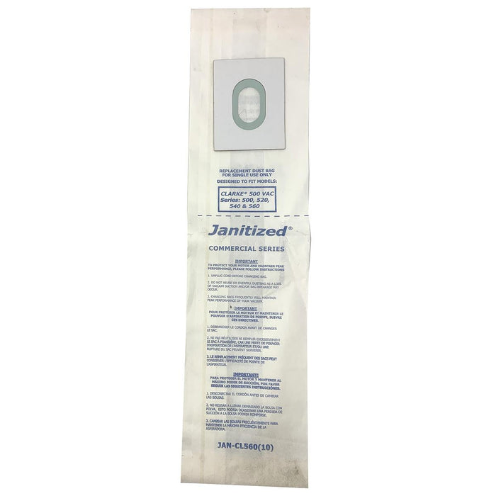 Replacement Vacuum Bags Fits Clarke 500 Series, 500, 520, 540, 560 (10 Pack)