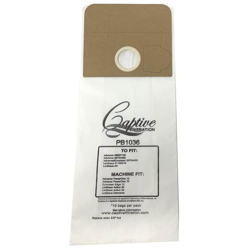 Captive Filtration Micro Filter Paper Vacuum Bags (10 Pack)